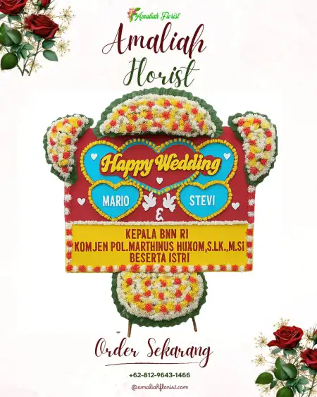 Papan Bunga Pernikahan Kacangan